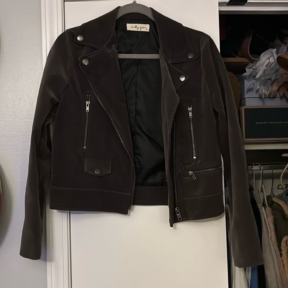Molly Green Charcoal Grey velvet jacket